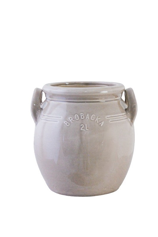 Maceta de cerámica beige