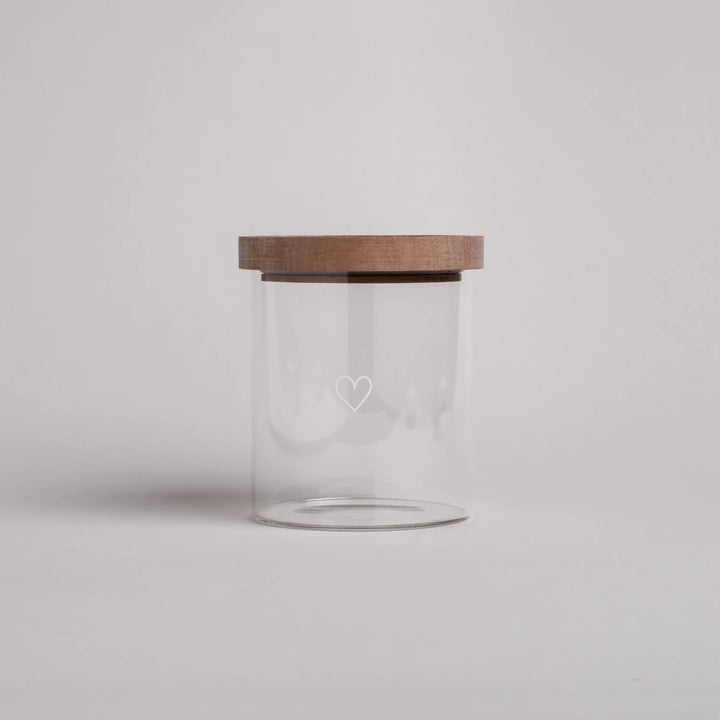 Tarro de cristal con forma de corazón