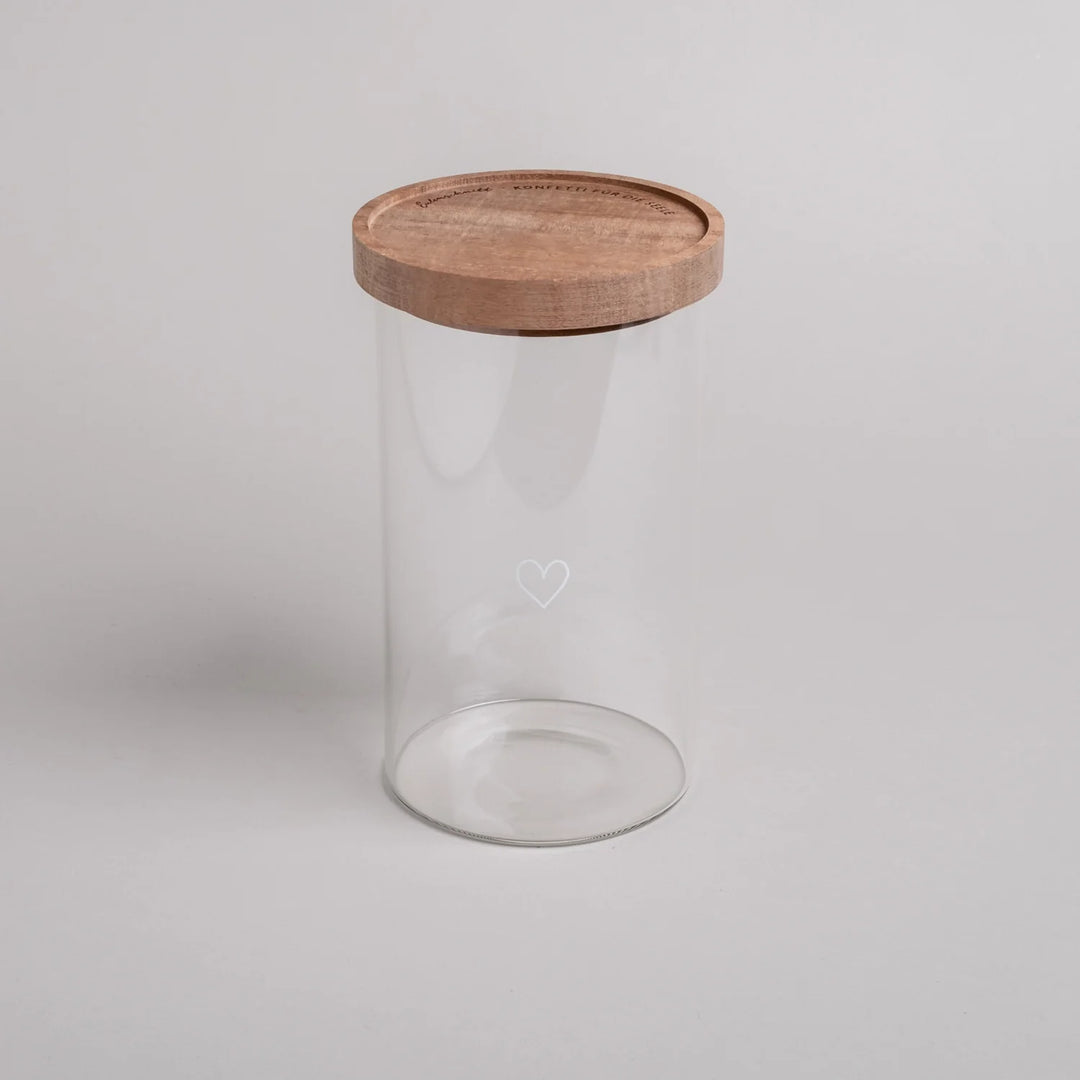 Tarro de cristal con forma de corazón