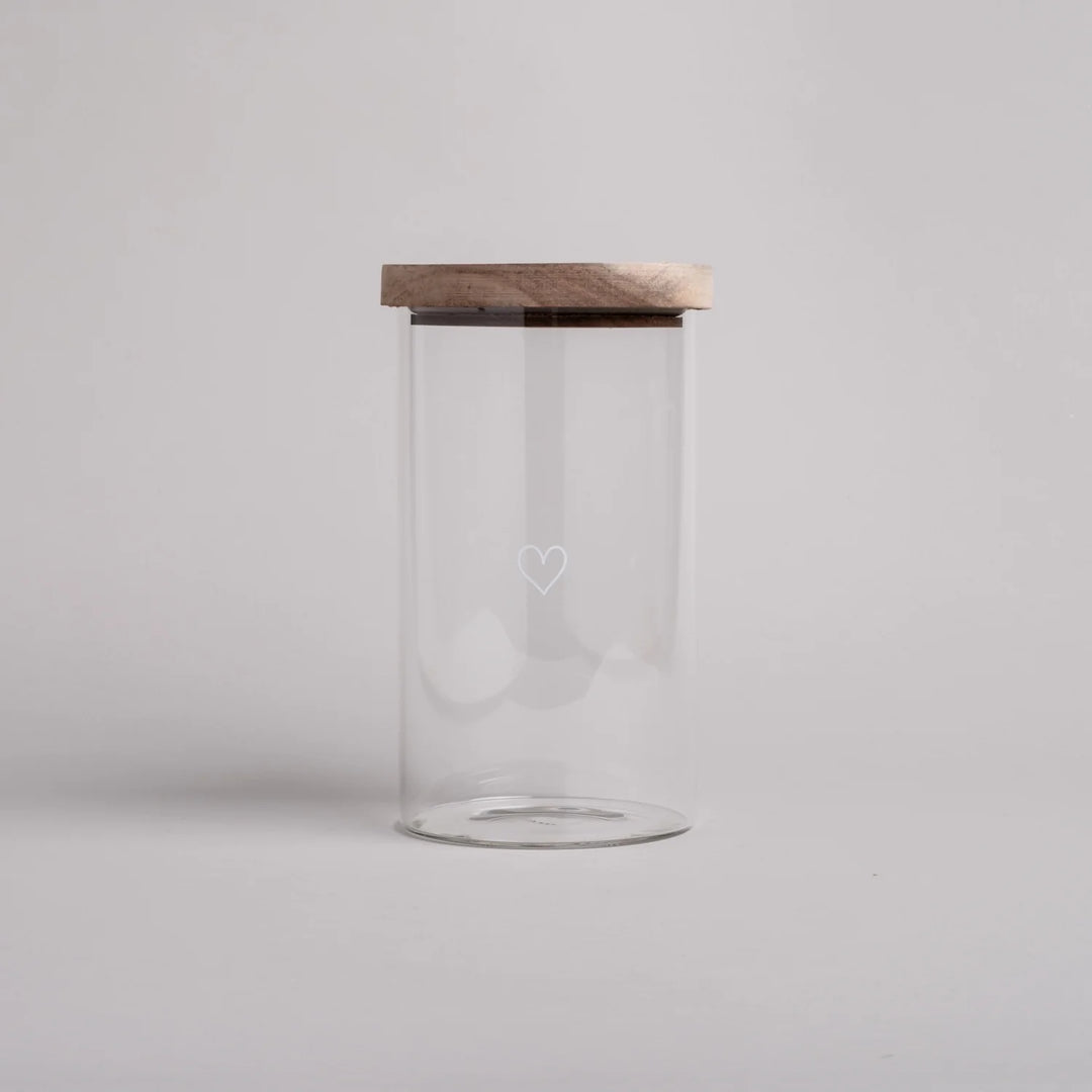 Tarro de cristal con forma de corazón