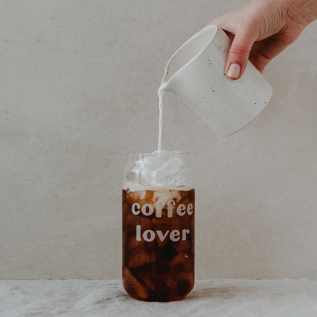 Taza de cristal para amantes del café