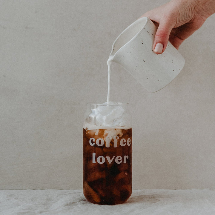 Taza de cristal para amantes del café